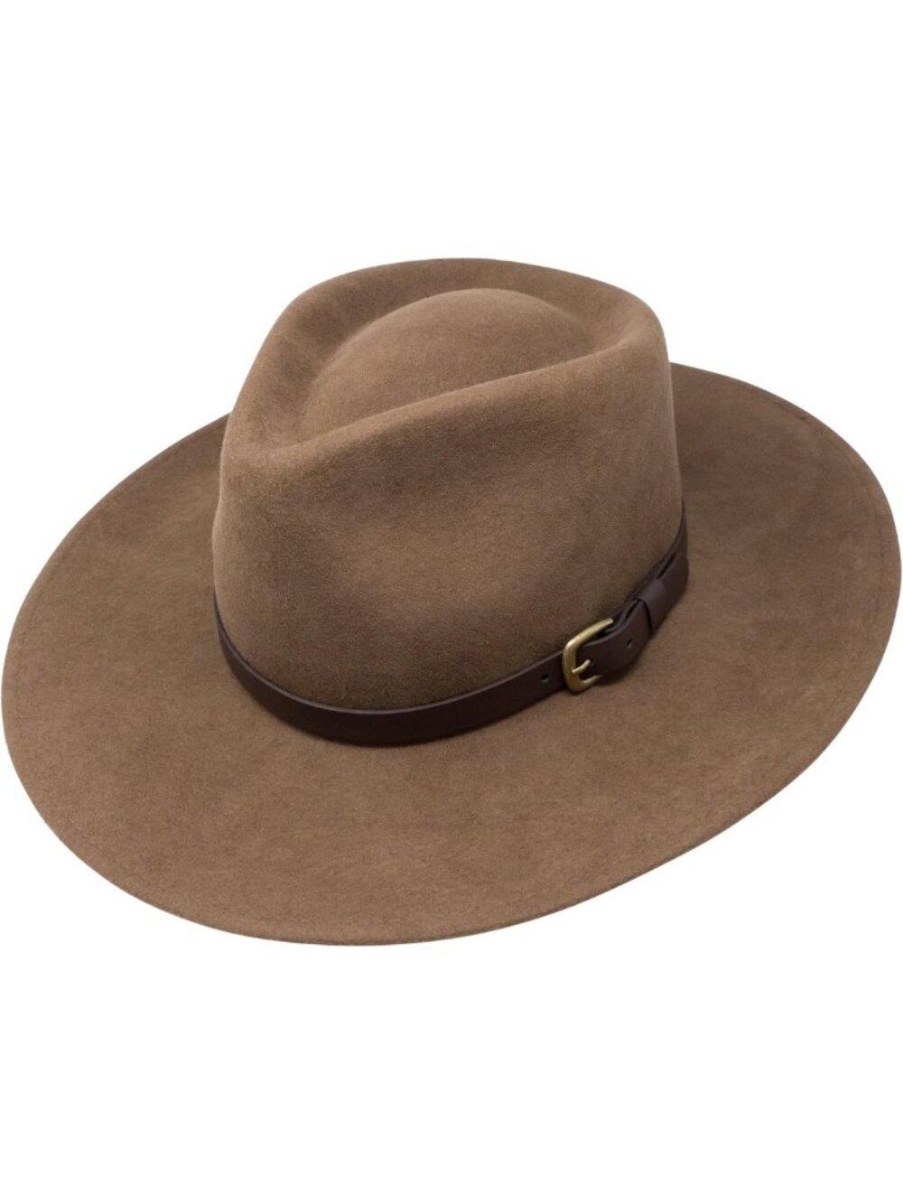 Stylish Wide Brim Fedora Hat - 100% Wool Felt, Water Resistant, Leather Band